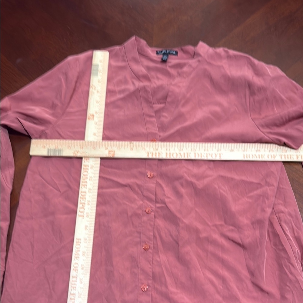 Eileen Fisher sandwashed Pink Button Down Shirt stand up collar chutney - Picture 5 of 12